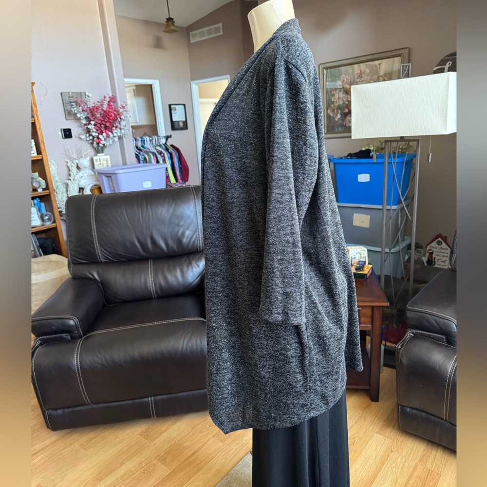 Slinky Brand Gray Women's Cardigan - Picture 7 of 9